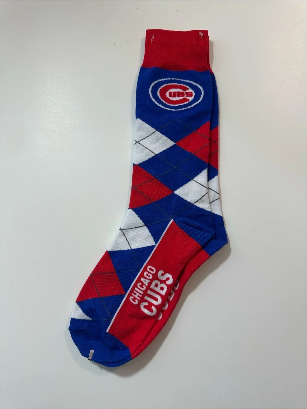 MLB Chicago Cubs Red & Blue Argyle Crew Socks